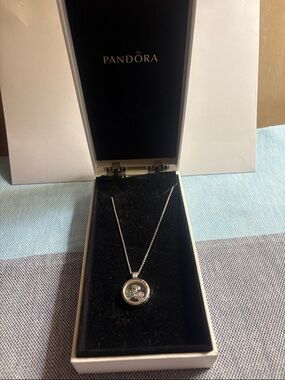 Pandora Disney Silver Charm Necklace with 3 Disney Charms